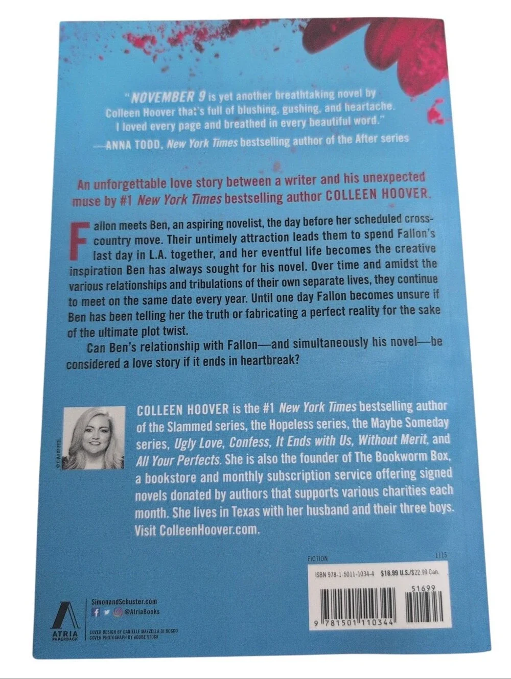 🍁2/$7🍁November 9 By Colleen Hoover Soft Cover Book